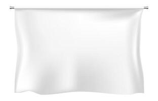Plain white fabric banner for printing vector