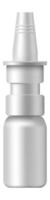 Realistic nasal spray bottle positioned on a white background, offering ample space for branding and label design, perfect for showcasing medical and healthcare products vector