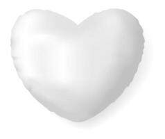 Soft white heart shaped pillow casting a gentle shadow on a pristine white background, embodying love, comfort, and relaxation in a cozy setting perfect for bedrooms and romantic occasions vector