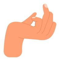 Cartoon hand making a small amount gesture with index finger and thumb, isolated on white background, ideal for concepts related to small quantities or precision vector