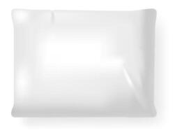 Realistic white rectangular pillow casting a subtle shadow on a clean white background, providing a simple yet effective visual for comfort, rest, and sleep related themes vector