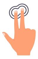 Zooming in gesture made with two fingers on a touchscreen, showcasing modern interaction with smartphones or tablets, highlighting user interface technology and multitouch capabilities vector
