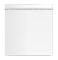 Realistic white blank plastic pouch with resealable zip lock packaging is ready for branding and product placement, isolated on white background vector