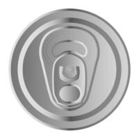 Realistic metallic can top with ring pull, designed for easy opening, offers a convenient solution for accessing contents while preserving product freshness vector