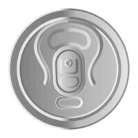 Aluminum can top featuring the ring pull opening mechanism highlights the practical design of beverage containers, emphasizing functionality and ease of use for refreshing drinks vector