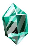 Large faceted aquamarine crystal radiating inner light against a pristine white background, enhancing fantasy or luxury themed projects with its sparkling elegance and vibrant beauty vector