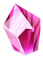 Bright pink crystal with light reflections, creating a luxurious and magical atmosphere, perfect for representing concepts of preciousness, rarity, and elegance vector