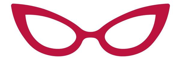 Crimson cat eye glasses represent a vintage fashion style, adding a touch of retro charm and intrigue to any look, perfect for expressing both elegance and mystery vector