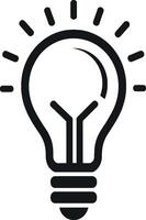 Light bulb idea silhouette isolated on white background vector