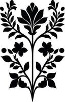 Floral silhouette design element isolated on white background vector