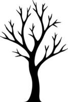 Black Bare tree silhouette isolated on white background vector