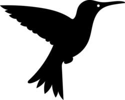 Hummingbird silhouette isolated on white background vector