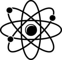 Atom model silhouette isolated on white background vector
