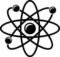 Atom structure silhouette icon isolated on white background vector