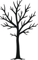 Tree silhouette isolated on white background vector