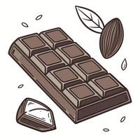 a detailed icon of a chocolate bar with one square vector