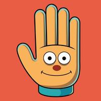 A cartoon hand with a smiley face and a smile vector