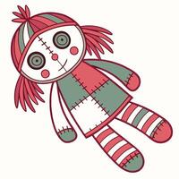 a colorful ragdoll with patchwork pattern mismatch vector