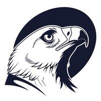An eagle head with a black and white background vector