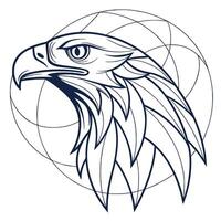 An eagle head with a circle around it vector