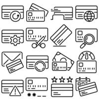 Credit Card Essentials Icon Set Outline Style Part 2 vector
