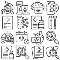 Medical Diagnostic Icons Set Outline Style Part 3 vector
