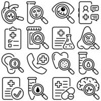 Medical Diagnostic Icons Set Outline Style Part 2 vector