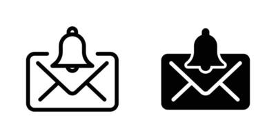 email bell line icon thin outline. Email notification icon with envelope and alert bell symbol. vector