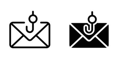 Email phishing icon. Email Phishing icon in thin outlined. vector