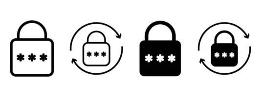 Password icon, change password icons with lock symbol, password reset sign. forget password. password security icon. password update icon. illustration. vector