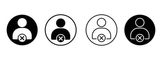 User Account Removed Icon, delete reject user icon sign, Delete user icon symbol concept for graphic design, Website, UI. App. vector