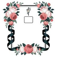 Elegant Funeral Frame Template Design. vector