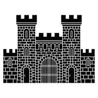 A castle with a gate and two doors vector