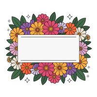 Flowers frame with blank space for text vector