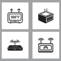 Four different wireless devices icons on a white background vector