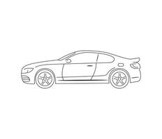 Side profile of a sleek sports coupe isolated on white background vector