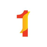 A modern logo design featuring the number one in red and orange gradients, isolated on white background vector