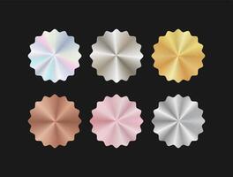 Hologram sticker digital authenticity genuine holographic seal, hologram Tag labels in different gradients vector