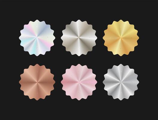 Hologram sticker digital authenticity genuine holographic seal, hologram Tag labels in different gradients