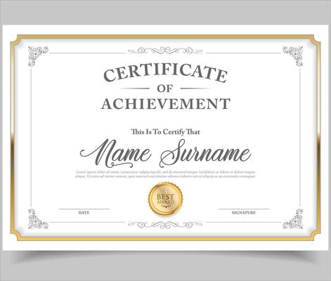 Certificate template vintage border award background certificate or diploma design
