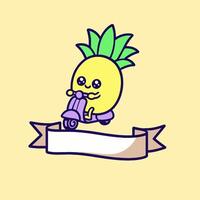 Modern Pineapple with Banner vector
