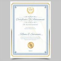 Certificate of achievement design template vector