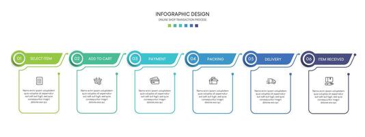 Steps business data visualization timeline process infographic template design V vector