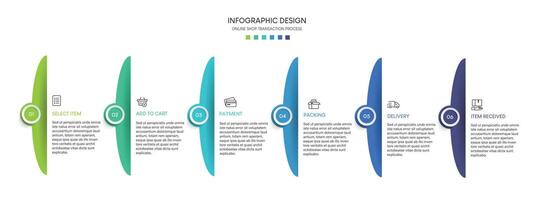 Steps business data visualization timeline process infographic template design with icon vector