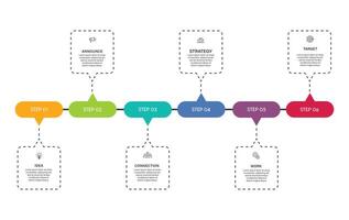 Steps business data visualization timeline process infographic template design AH vector