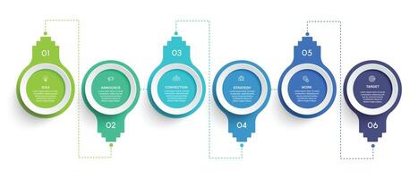 Steps business data visualization timeline process infographic template design E vector