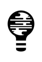 Minimalist bulb illustration, modern emblem of knowledge and bright concepts vector
