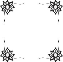 Minimal Floral Corner Frame Hand-Drawn Black Line Art for Planners, Cards and Digital Projects vector