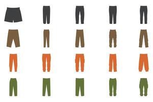 Trousers Silhouette Icon Set Design vector