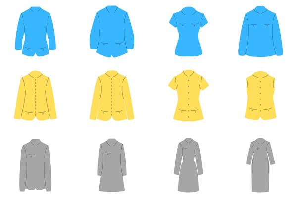 Collection of Office Wear Icon Set Design